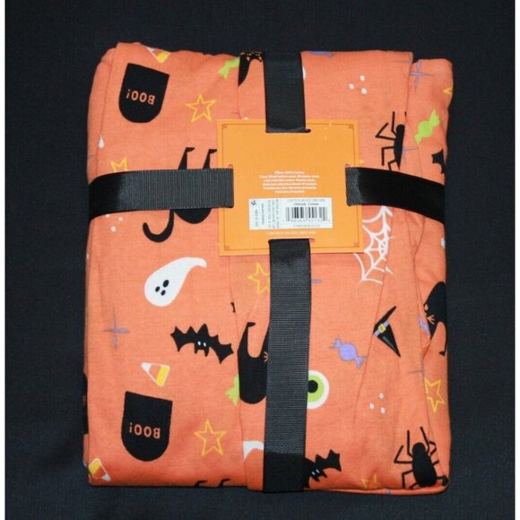 Hyde and EEK Women's 2 Pc Pajamas Orange Halloween Bats Cats Plus Size XXL NEW - Picture 4 of 4
